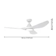 Ventilator Eglo PORTSEA plastic, alb, LED, 19W, 3000K-4000K-5000K, 2300 Lm - 35112