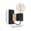 Aplica de perete Eglo BAILRIGG metal, lemn, negru, maro, E27 - 43903
