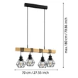 Pendul Eglo TOWNSHEND 5 metal, lemn, negru, maro, E27 - 44075