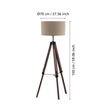 Lampadar Eglo LANTADA metal, lemn, textil, negru, maro, taupe, E27 - 44115