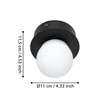 Plafoniera de baie Eglo MOSIANO metal, sticla, negru, opál, LED, 3,3W, 3000K, 340 Lm, IP 44 - 900659