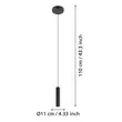 Pendul Eglo ALMUDAINA metal, negru, LED, 3000K, 5W, 480lm - 900926