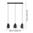 Pendul Eglo MOLOCHIO-Z metal, sticla, negru, fumuriu, LED, 11W, 2700K-6500K, 1500 Lm - 901121