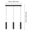 Pendul Eglo BALAMORTA-Z metal, plastic, negru, alb, LED, 11W, 2700K-6500K, 1500 Lm - 901124