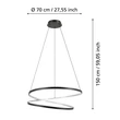 Pendul Eglo RUOTALE metal, plastic, negru, alb, LED, 42W, 3000K, 5000 Lm - 901138