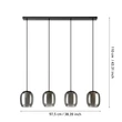 Pendul Eglo CIAMPINO metal, sticla, negru, gri, E27 - 901193