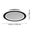 Plafoniera Eglo MACCHIONI metal, plastic, alb, negru, LED, 20W, 2700K -6500K, 2360 Lm - 901238