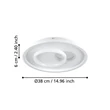 Plafoniera Eglo TIRIOLO metal, plastic, alb, argintiu, LED, 22,5W, 4000K, 2850 Lm - 901246