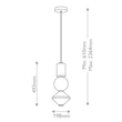 Pendul Elstead metal, sticla, auriu, alb, LED, 20W, 3000K, 1060 Lm - ELS-ALM-BIJOU-P3-GD