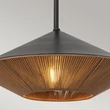 Pendul Elstead metal, franghie, negru, natur, E27 - ELS-ALM-DAPHNE-P-L-MB