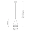 Pendul Elstead metal, franghie, negru, natur, E27 - ELS-ALM-DAPHNE-P-S-MB