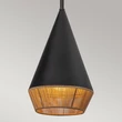 Pendul Elstead metal, franghie, negru, natur, E27 - ELS-ALM-DAPHNE-P-S-MB