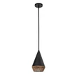 Pendul Elstead metal, franghie, negru, natur, E27 - ELS-ALM-DAPHNE-P-S-MB