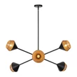 Pendul Elstead metal, franghie, negru, natur, E14 - ELS-ALM-DAPHNE6-MB