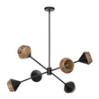 Pendul Elstead metal, franghie, negru, natur, E14 - ELS-ALM-DAPHNE6-MB