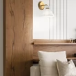 Aplica de perete  Elstead metal, sticla, auriu, opal, E14 - ELS-ALM-HALSTON-1WB-GD