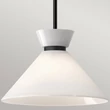 Pendul Elstead metal, sticla, negru, opal, E27 - ELS-ALM-HALSTON-P-M-BK