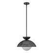 Pendul Elstead metal, rattan, sticla, negru, opal, E27 - ELS-ALM-PERTH-P-BK