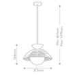 Pendul Elstead metal, rattan, sticla, auriu, opal, E27 - ELS-ALM-PERTH-P-GD