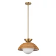 Pendul Elstead metal, rattan, sticla, auriu, opal, E27 - ELS-ALM-PERTH-P-GD