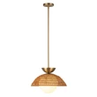 Pendul Elstead metal, rattan, sticla, auriu, opal, E27 - ELS-ALM-PERTH-P-GD