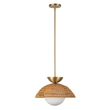 Pendul Elstead metal, rattan, sticla, auriu, opal, E27 - ELS-ALM-PERTH-P-GD