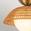 Pendul Elstead metal, rattan, sticla, auriu, opal, E27 - ELS-ALM-PERTH-P-GD