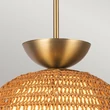 Pendul Elstead metal, rattan, sticla, auriu, opal, E27 - ELS-ALM-PERTH-P-GD
