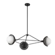 Pendul Elstead metal, rattan, sticla, negru, opal, E14 - ELS-ALM-PERTH3-BK