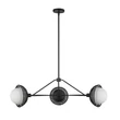 Pendul Elstead metal, rattan, sticla, negru, opal, E14 - ELS-ALM-PERTH3-BK