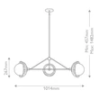 Pendul Elstead metal, rattan, sticla, auriu, opal, E14 - ELS-ALM-PERTH3-GD