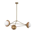 Pendul Elstead metal, rattan, sticla, auriu, opal, E14 - ELS-ALM-PERTH3-GD