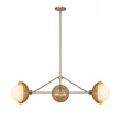 Pendul Elstead metal, rattan, sticla, auriu, opal, E14 - ELS-ALM-PERTH3-GD