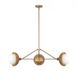 Pendul Elstead metal, rattan, sticla, auriu, opal, E14 - ELS-ALM-PERTH3-GD