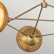 Pendul Elstead metal, rattan, sticla, auriu, opal, E14 - ELS-ALM-PERTH3-GD