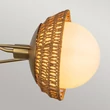 Pendul Elstead metal, rattan, sticla, auriu, opal, E14 - ELS-ALM-PERTH3-GD