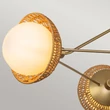 Pendul Elstead metal, rattan, sticla, auriu, opal, E14 - ELS-ALM-PERTH3-GD