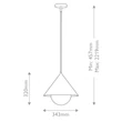 Pendul Elstead metal, sticla, auriu, opal, E27 - ELS-ALM-REMYCK-P-GD