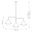 Pendul Elstead metal, sticla, negru, opal, E27 - ELS-ALM-REMYCK3-BK