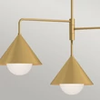 Pendul Elstead metal, sticla, auriu, opal, E27 - ELS-ALM-REMYCK3-GD