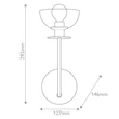 Aplica de perete  Elstead metal, sticla, negru, transparent, E14 - ELS-ALM-SYLVIA-1WB-BK-CL