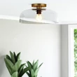 Plafoniera Elstead metal, sticla, auriu, transparent, E27 - ELS-ALM-SYLVIA-SF-BG-CL