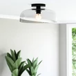 Plafoniera Elstead metal, sticla, negru, transparent, E27 - ELS-ALM-SYLVIA-SF-BK-CL