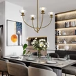 Candelabru Elstead metal, sticla, auriu, transparent, E14 - ELS-ALM-SYLVIA4-BG-CL
