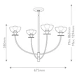 Candelabru Elstead metal, sticla, negru, transparent, E14 - ELS-ALM-SYLVIA4-BK-CL