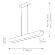 Pendul Elstead metal, sticla, alama, transparent, LED, 43W, 3000K, 2150 Lm - ELS-HK-ARCO-LED-LP-117-HB