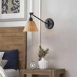 Aplica de perete  Elstead metal, rattan, negru, maro, E27 - ELS-HK-ARTI-1W-BK-NR