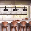 Pendul Elstead metal, sticla, negru, opal, E27 - ELS-HK-CEDRIC-P-M-BK