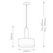 Pendul Elstead metal, sticla, alama, opal, E27 - ELS-HK-CEDRIC-P-M-BR