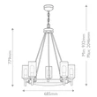 Candelabru Elstead metal, sticla, negru, transparent, E27 - ELS-HK-COLLIER5-BX